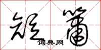 王冬龄短箫草书怎么写