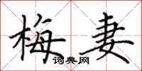 田英章梅妻楷书怎么写
