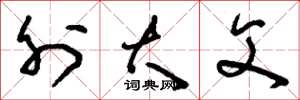 刘少英外大父草书怎么写