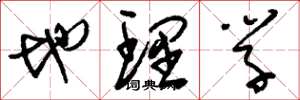 刘少英地理学草书怎么写