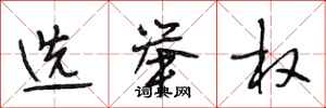 段相林选举权行书怎么写