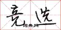 段相林竞选行书怎么写