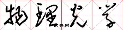 刘少英物理光学草书怎么写