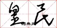 刘少英皇民草书怎么写