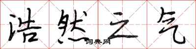 段相林浩然之气行书怎么写