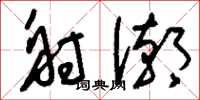 刘少英射潮草书怎么写