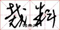 刘少英裁料草书怎么写