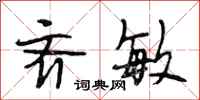 段相林齐敏行书怎么写