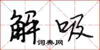 段相林解吸行书怎么写
