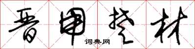 朱锡荣晋用楚材草书怎么写