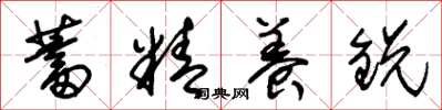 朱锡荣蓄精养锐草书怎么写