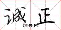 段相林诚正行书怎么写