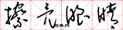 刘少英擦亮眼睛草书怎么写