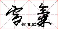 朱锡荣雪气草书怎么写