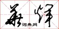 朱锡荣华辉草书怎么写