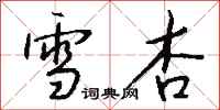 钱沛云雪杏行书怎么写