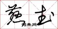 朱锡荣慈武草书怎么写