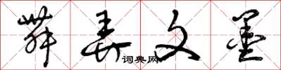 曾庆福舞弄文墨草书怎么写