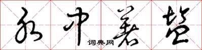 曾庆福水中著盐草书怎么写