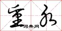 曾庆福重水草书怎么写