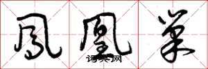 曾庆福凤凰巢草书怎么写