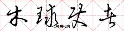 曾庆福木球使者草书怎么写