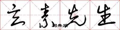 曾庆福玄素先生草书怎么写