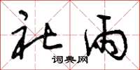 曾庆福社雨草书怎么写