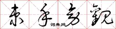 曾庆福束手旁观草书怎么写