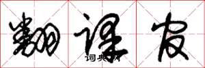 朱锡荣翻译官草书怎么写