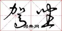 曾庆福驾坐草书怎么写