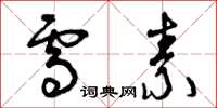 曾庆福雪素草书怎么写