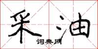 侯登峰采油楷书怎么写