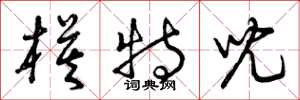 曾庆福模特儿草书怎么写