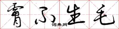 曾庆福肤不生毛草书怎么写