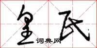 曾庆福皇民草书怎么写