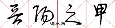曾庆福晋阳之甲草书怎么写
