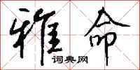 钱沛云雅命行书怎么写