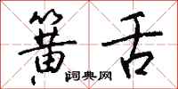 钱沛云簧舌行书怎么写