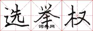 骆恒光选举权楷书怎么写