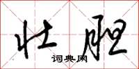 梁锦英壮胆草书怎么写