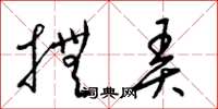 梁锦英抚弄草书怎么写