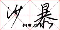 梁锦英沙暴草书怎么写