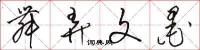 骆恒光舞弄文墨草书怎么写