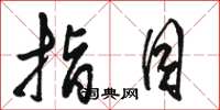 骆恒光指目草书怎么写