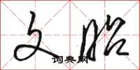 骆恒光文昭草书怎么写