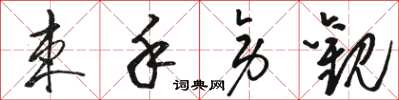 骆恒光束手旁观草书怎么写