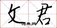 钱沛云文君行书怎么写