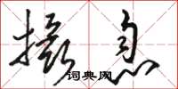 骆恒光摄息草书怎么写