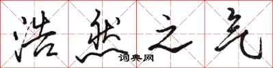 骆恒光浩然之气行书怎么写